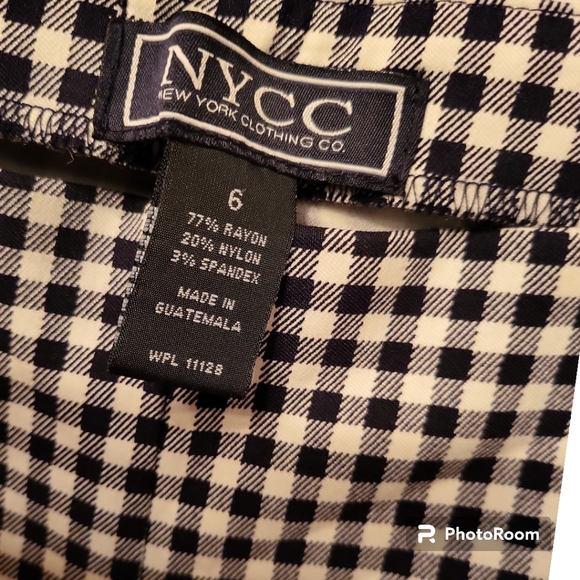 New York Clothing Co. Size 6 Plaid Black & White Elegant High Waisted Pants - Picture 4 of 4